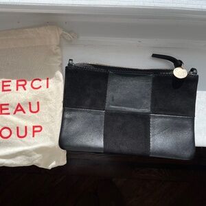 Clare V leather & suede wallet clutch